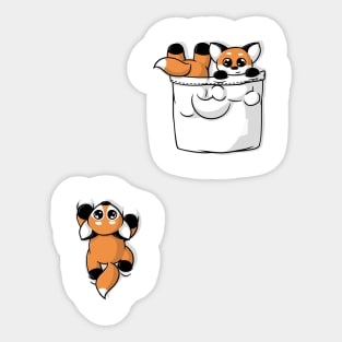 Cute Pocket Foxes Sticker